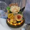 Flor Eterna en Forma de Bola de Cristal Tapa de Vidrio Rosa Real Regalo Día de San Valentín Regalo Día de la Madre Flor Real Más Vendido Regalo de Flor Eterna