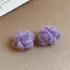 Brincos de Flores Tecidas em Fio Doce Retrô Agulha de Prata Outono e Inverno, Brincos Leves de Luxo de Alta Qualidade, Acessórios de Orelha Versáteis da Moda para Mulheres