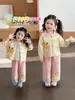 Conjunto de Dibujos Animados para Niña Primavera 2026 Nuevo Elegante y Moderno Super Lindo para Niños Conjunto de Primavera Informal de Dos Piezas para Bebé