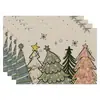 Amazon Manteles Navideños Muñeco de Nieve Árbol de Navidad Manteles Decoración de Mesa de Comedor Occidental Manteles Aislantes Fiesta Navideña