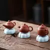 Bule Giratório Criativo de Argila Roxa Pequeno, Decoração de Carro, Artesanato de Viagem, Animal de Chá, Ornamento de Mesa, Fonte de Suprimentos