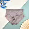 Ropa interior de mujer de algodón con refuerzo y ribete de encaje sin costuras de comercio exterior, de cintura media, sexy, levanta glúteos, de seda de hielo