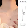 Anel de Corrida Cintura Fina em Prata de Lei S925 Colar com Pingente de Franja 2025 Novo Luxo Acessível Moda Simples Elegante Versátil Corrente para Clavícula