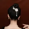 Horquilla de borla de perla de camelia 2022 Nuevo estilo nacional clip para coleta alta accesorios para el cabello exquisitos de alta calidad Joker
