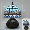 Nueva Lámpara de Mesa Tiffany Estilo Retro Americano Sala de Estar Estudio Lámparas Artesanales de Vidrio de Colores Pantalla de Lámpara Lámpara de Mesa Americana