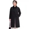 Abrigo de otoño transfronterizo para madres, rejuvenecedor 2026, abrigo versátil casual de corte ajustado talla grande para mujeres de mediana edad y mayores para otoño e invierno
