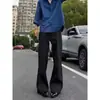 Calças americanas Cleanfit com leve boca de sino para homens e mulheres, calças casuais finas pretas de alta qualidade, com caimento solto e perna reta, para emagrecer