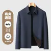 Nova jaqueta masculina de outono com gola laminada sem costura, três-provas, fácil de cuidar, nylon-spandex, levemente elástica, de espessura média, jaqueta casual