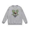 Marca moderna de estilo japonês com estampa de desenho animado de cabeça de macaco, nova blusa de moletom casual de gola redonda em terry de corte solto para homens e mulheres, adequada para adolescentes no outono e inverno
