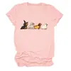Amazon eBay Tienda Independiente Linda y Divertida Versátil para Mujer Perro Salchicha Fantasma Cuello Redondo Manga Corta Camiseta