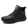 Otoño e invierno 2024 nuevos zapatos casuales para hombre transfronterizos con forro de felpa, cálidas botas de nieve, calcetines Joker, botas altas Martin
