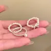 Anillo de Cuentas de Perlas de Lazo para Mujer Estilo Coreano Ins Diseño Nicho Anillo de Dedo Lujo Ligero Sensación de Alta Gama Anillo Apilable