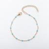 Pulsera de acero inoxidable con esmalte de gota de color, chapado al vacío en oro de 18 quilates, cadena de cuentas de esmalte cruzado, accesorios de joyería DIY