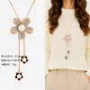 Cadena para Suéter de Collar Largo Geométrico, Accesorio de Lujo de Alta Gama, Versátil y de Moda, Colgante de Perla para Otoño e Invierno