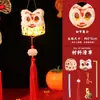 Linterna de tejido de bambú para el Día de Año Nuevo, linterna mini brillante de mano, paquete de materiales para manualidades DIY para niños, estilo antiguo, bote pequeño