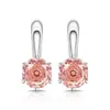 Pendientes de Piedras Preciosas de Colores Cortadas en Rosa, Chapados en Oro Real y Diamantes de Alto Carbono, Pendientes Versátiles para Transmisiones en Vivo Transfronterizas y Dropshipping