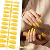 Comercio Exterior Wholesale Color Sólido Mate Sin Costuras Usables Puntas para Uñas Set de 24 Piezas Multicolor Cubierta Completa Trapecoidales Pegatinas para Uñas Postizas