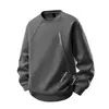 Moletom Casual Soltinho de Manga Longa Tamanho Grande Tendência para Homens, Novo Estilo Outono, Design Simples, Camada Base Versátil com Gola Redonda