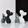 Ornaments Modernos de Arte Preto e Branco Cachorro Balão para Decoração de Casa, Gabinete de TV, Bar, Entrada da Sala de Estar, Escritório