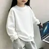 Sudadera con forro polar para niñas, top elegante de manga larga raglán para niños pequeños y niños, capa interior cálida para otoño e invierno 2026, camiseta básica de moda