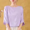 Camiseta de satén fina de manga corta con jacquard y cuello redondo, superventas de verano, jacquard de color liso, top simple juvenil estilo coreano para mujer