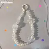 Corrente de Celular Pingente Flor de Cerejeira Transparente Estilo Ins Acessório de Bolsa Versátil Pingente Chaveiro Fonte de Suprimentos