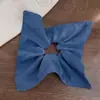 Anel de cabelo de intestino grosso azul denim de alta qualidade feminino Mori feminino quadrado quadrado quadrado quadrado quadrado corda de cabelo corda de cabelo corda de cabelo corda de cabelo acessórios de cabelo chapéus