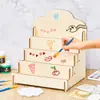 Soporte de Exhibición de Tarjetas de Felicitación Transfronterizo, Pegatina de Madera, Exhibidor de Tarjetas Portátil, Almacenamiento Multifuncional de Joyería de Madera, Diseño Creativo