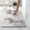 Alfombra de Piso Suave Absorbente de Tierra de Diatomeas de Mármol de Lujo Ligero para Baño, Felpudo Antideslizante para Inodoro, Baño y Entrada de Baño
