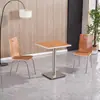 Juego de mesa y sillas para comida rápida, bar de snacks, tienda de fideos, cafetería escolar para estudiantes, comedor de empresa, comedor de fábrica, mesa y sillas de comedor de acero inoxidable