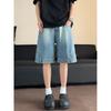 Pantalones de Verano 2024 Nuevo Diseño Anti-nicho Bolsillo Solapa Etiqueta Shorts de Mezclilla Moda para Hombre Tienda de Una Pieza