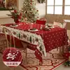 Toalha de Mesa Impermeável de Natal Decoração de Atmosfera Toalha de Mesa Mesa de Jantar Estilo Ins Tecido para Fundo de Foto Barraca Tecido Resistente a Manchas