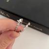 Anel de borboleta com zircônia cúbica, estilo simples e personalidade, abertura ajustável, estilo frio, novo
