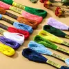 Hilo Floral Mixto de 8 Colores Hilo para Punto de Cruz Hilo de Algodón Hilo de Seda Materiales DIY Hechos a Mano Hilo para Envolver Pasadores Hilo de Bordado