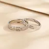 Nuevo Anillo de Pareja con Letrero Superior Retro Estilo Chino Plata Esterlina S925 Anillo de Moda Nacional Anillo con Sentido de Diseño de Nicho