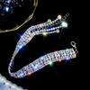 Pulsera de Borlas de Diamantes Completos Estilo Ins de Cristal Artificial Pulsera Brillante de Pedrería Europea y Americana Joyería de Mano de Moda Tendencia para Mujeres