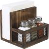 Estante de almacenamiento de mesa carbonizado de pino, Estante de almacenamiento de pañuelos para hotel, restaurante, hogar