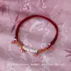 Pulsera de Plata Pura S925 de Estrella de Cinco Puntas con Hilo Rojo, Estilo Chino, Diseño de Hilo Rojo para el Año de Nacimiento, Joyería de Mano de Nicho, Mayoreo