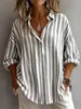 2026 Comercio Exterior Transfronterizo Ropa Europea y Americana para Mujer Amazon Primavera y Verano Nuevo Moda Rayada Holgada Suéter Camisa para Mujer
