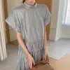 Tiro real Super temperamento de hada Diseño de cinta de nicho Holgado elegante Con descuento Fruncido a la cintura Con cordones Vestido largo Ropa para mujer