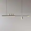 Lámpara colgante para comedor, barra de bar, mesa de centro, estudio, forma lineal simple, mesa de comedor inteligente LED controlada por voz, lámpara colgante de aluminio