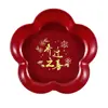 Nova Casa Fruit Plate Red Moving House Tableware Nova Decoração Casa Abertura Ano Novo Prato de Frutas Prato de Alimentos