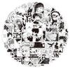 60 Pegatinas de Hoja Fantasma en Blanco y Negro, Anime Jujutsu Kaisen en Blanco y Negro, Pegatinas Decorativas Impermeables para Cuaderno, Venta al por Mayor