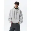 Sudadera con capucha bordada estilo americano, peso pesado, floral, lavada a la arena, para hombre, otoño, retro, corte holgado, casual, prenda exterior estilo pareja