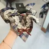Pañuelo Cuadrado con Lazo Estilo Coreano para el Cabello, Diadema Cuadrada Vintage de Encaje y Cuadros para Mujer, Cuerda Versátil para el Cabello, Accesorio Elástico para el Cabello