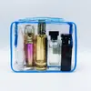 Bolsa de aseo transparente, bolso de mano portátil de PVC para viaje, impermeable, gran capacidad, multifuncional, personalizable, bolsa de maquillaje en stock