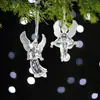 Adornos navideños Adornos para árbol de Navidad Copo de nieve transparente Cristal acrílico Colgante creativo Copo de nieve navideño