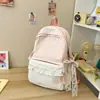 Mochila de Viaje Linda a Cuadros con Lunares y Ribete de Encaje Estilo Girly Mochila de Estudiante Estilo Dulce Japonés