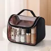 Bolsa de Maquiagem Transparente à Prova d'Água de Camada Dupla para Mulheres, Modelo Novo 2026, Bolsa de Armazenamento Portátil de Grande Capacidade, Necessaire para Viagem de Negócios