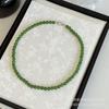 Collar de cuentas de jade y calcedonia verde, plata de ley S925, hebilla de bolso de yuanes, nueva cadena de clavícula de ágata de estilo chino para mujer